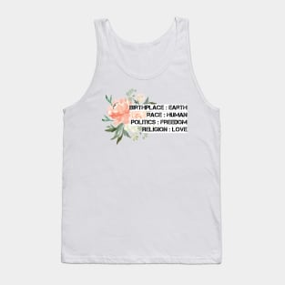 Birthplace Earth, Race Human Tank Top